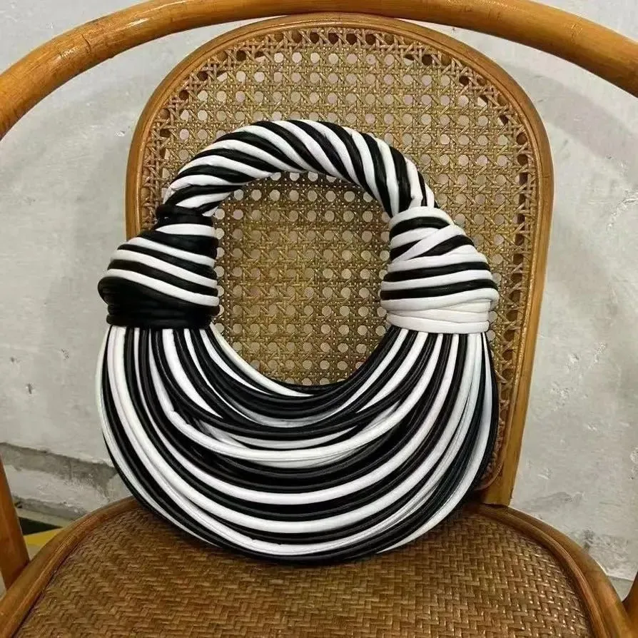 Handwoven Noodle Knotted Bag - Dimensional Handbag
