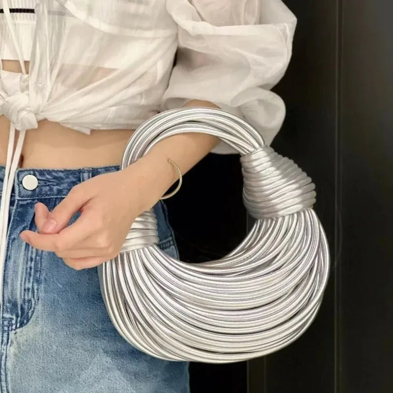 Handwoven Noodle Knotted Bag - Dimensional Handbag