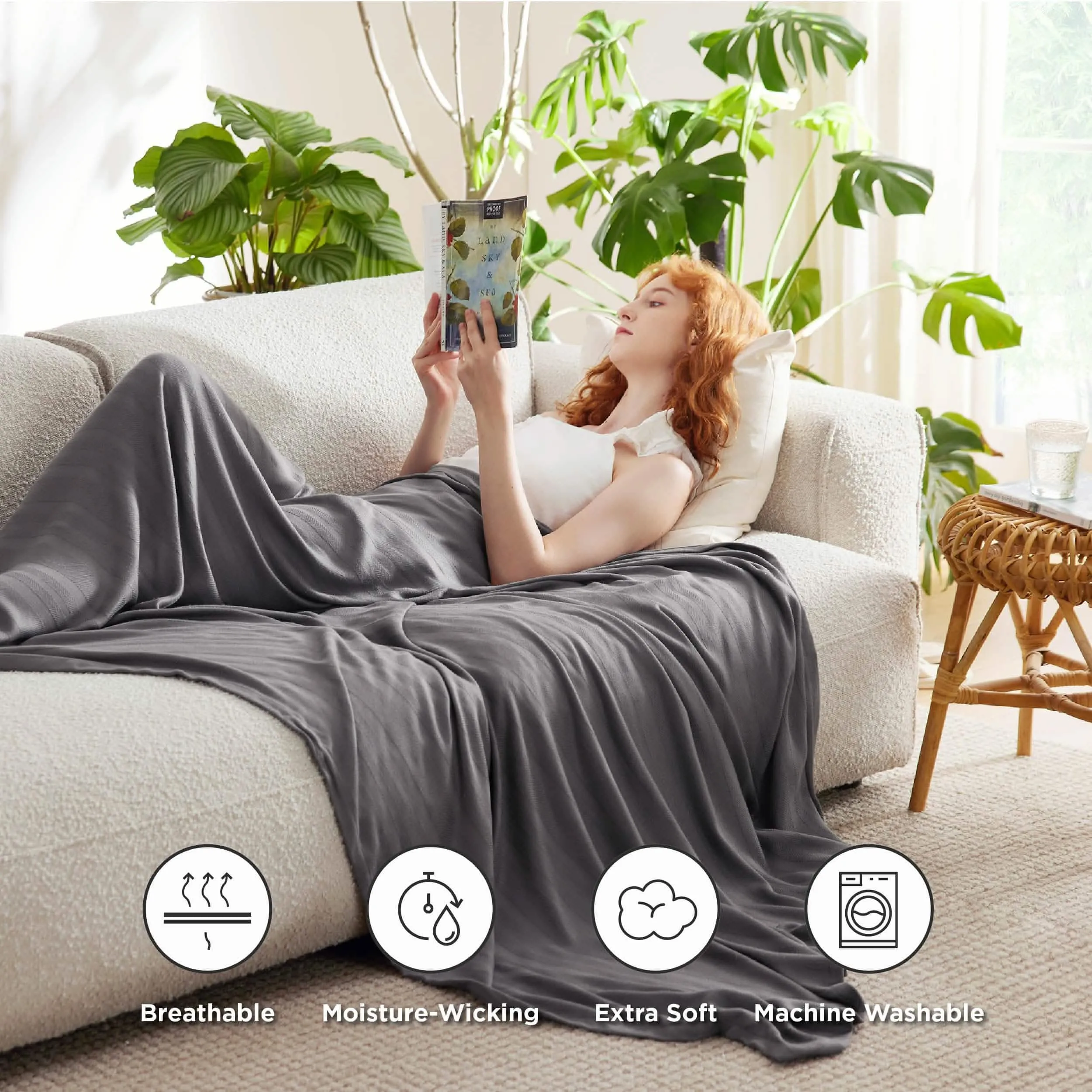 Herringbone Blanket Rayon Derived from Bamboo