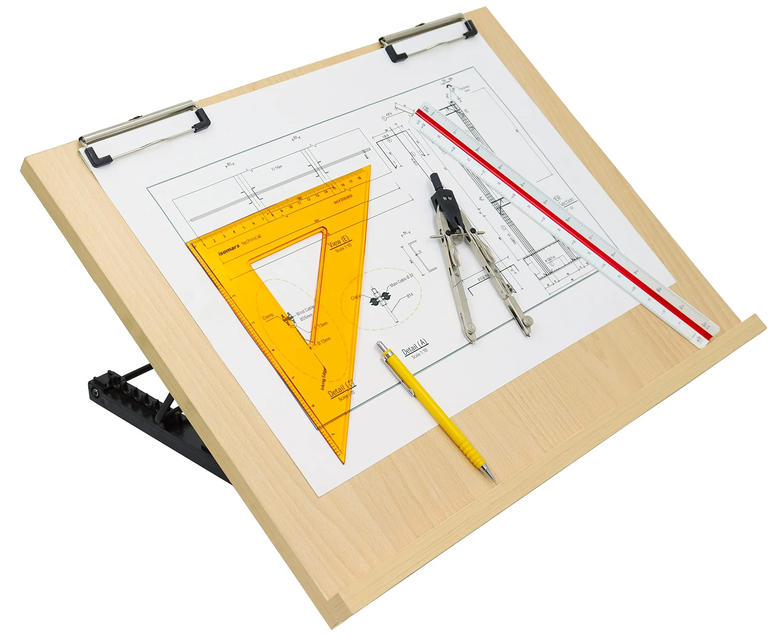 Isomars Drawing Board | Table Model Foldable Board with Clips | Drawing & Drafting Board | A1 (25.5 x 35 inches)