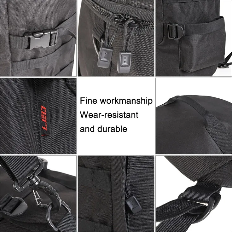 LEO 28085 Cylina Shape Fishing Gear Backpack Fishing Rod Outdoor Shoulder Bag(28085-B Black)
