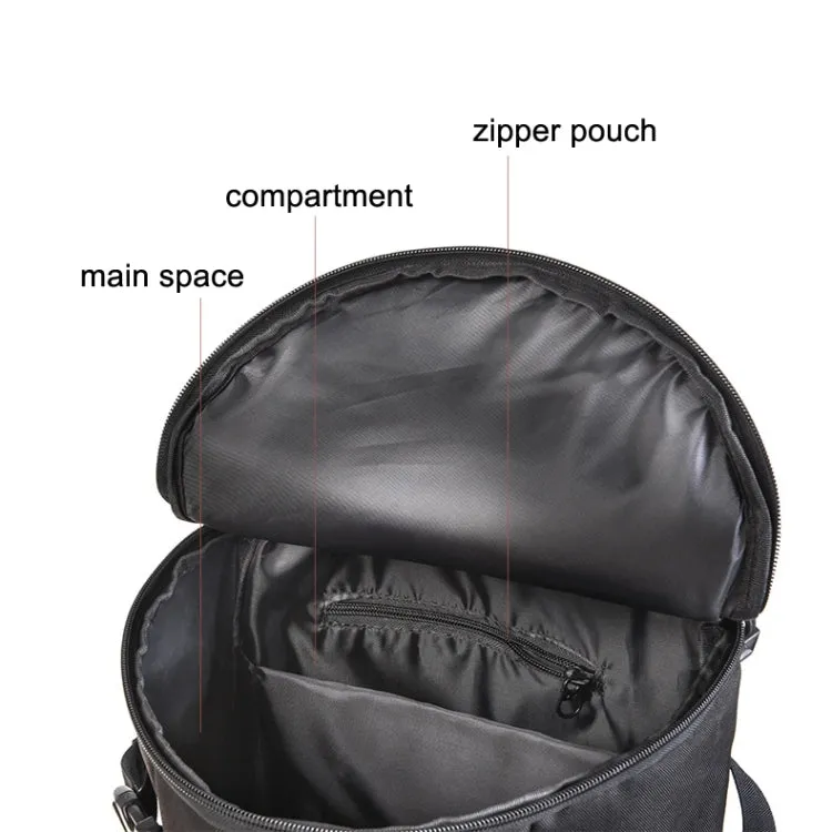 LEO 28085 Cylina Shape Fishing Gear Backpack Fishing Rod Outdoor Shoulder Bag(28085-B Black)