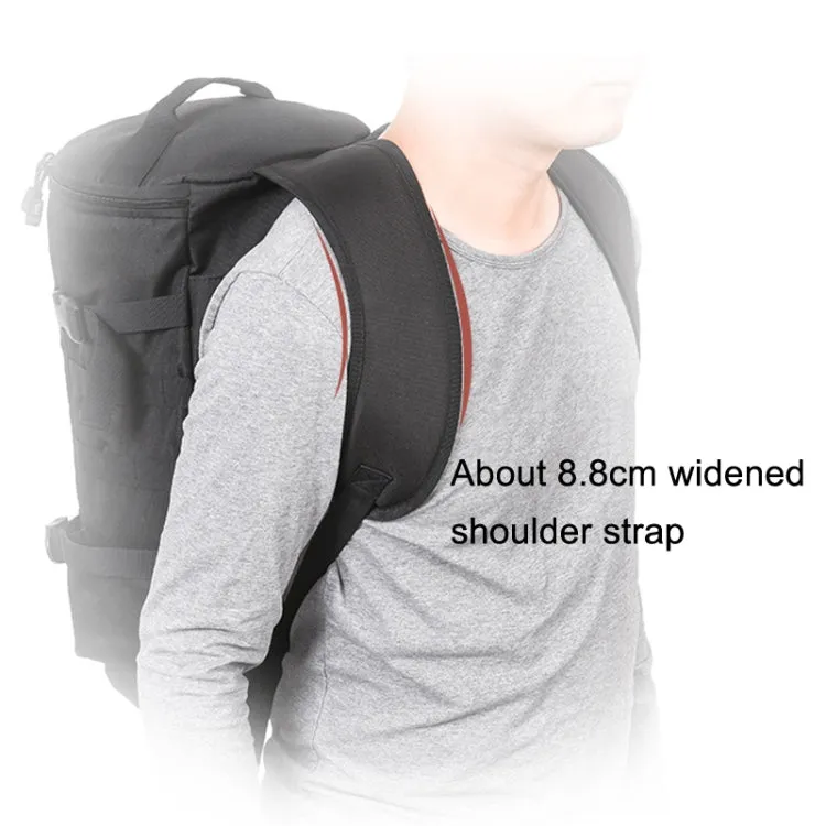 LEO 28085 Cylina Shape Fishing Gear Backpack Fishing Rod Outdoor Shoulder Bag(28085-B Black)