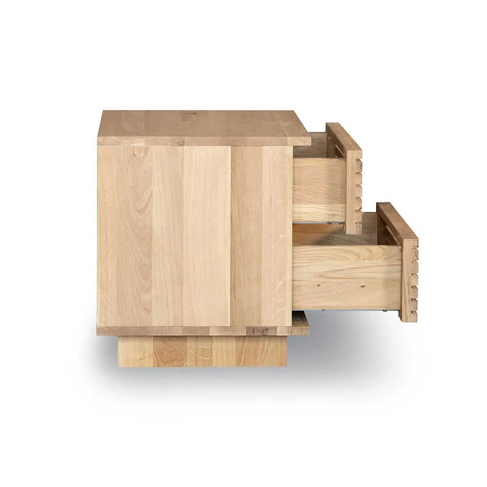 Linear Bedside Table - Oak