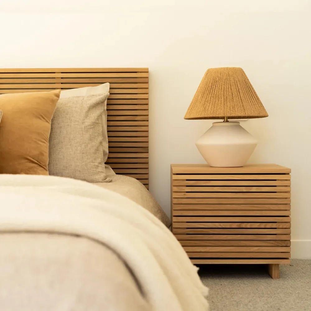 Linear Bedside Table - Oak