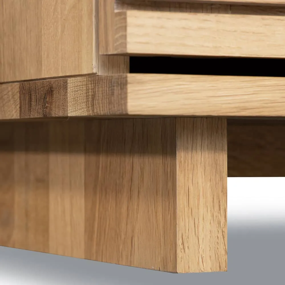 Linear Bedside Table - Oak