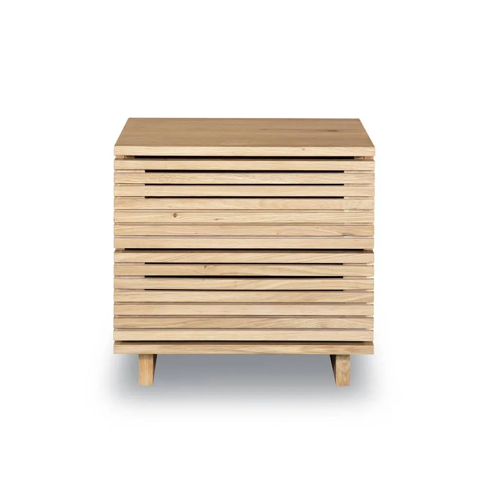 Linear Bedside Table - Oak