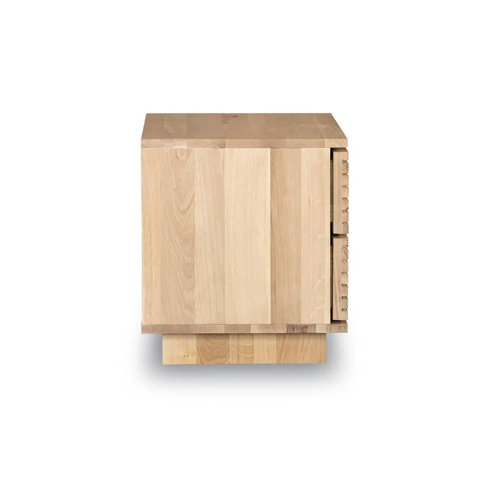Linear Bedside Table - Oak