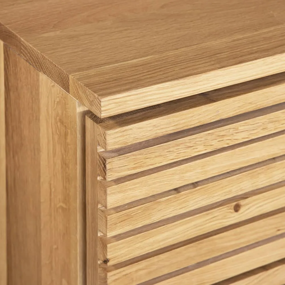 Linear Bedside Table - Oak