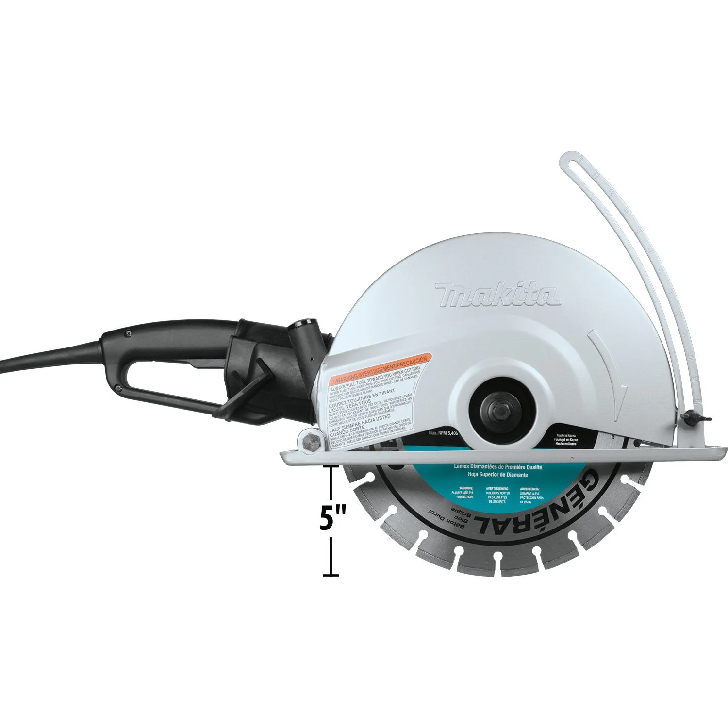 Makita (4114X-R) 14" SJS™ Electric Angle Cutter, with 14" Diamond Blade (Factory Reconditioned)