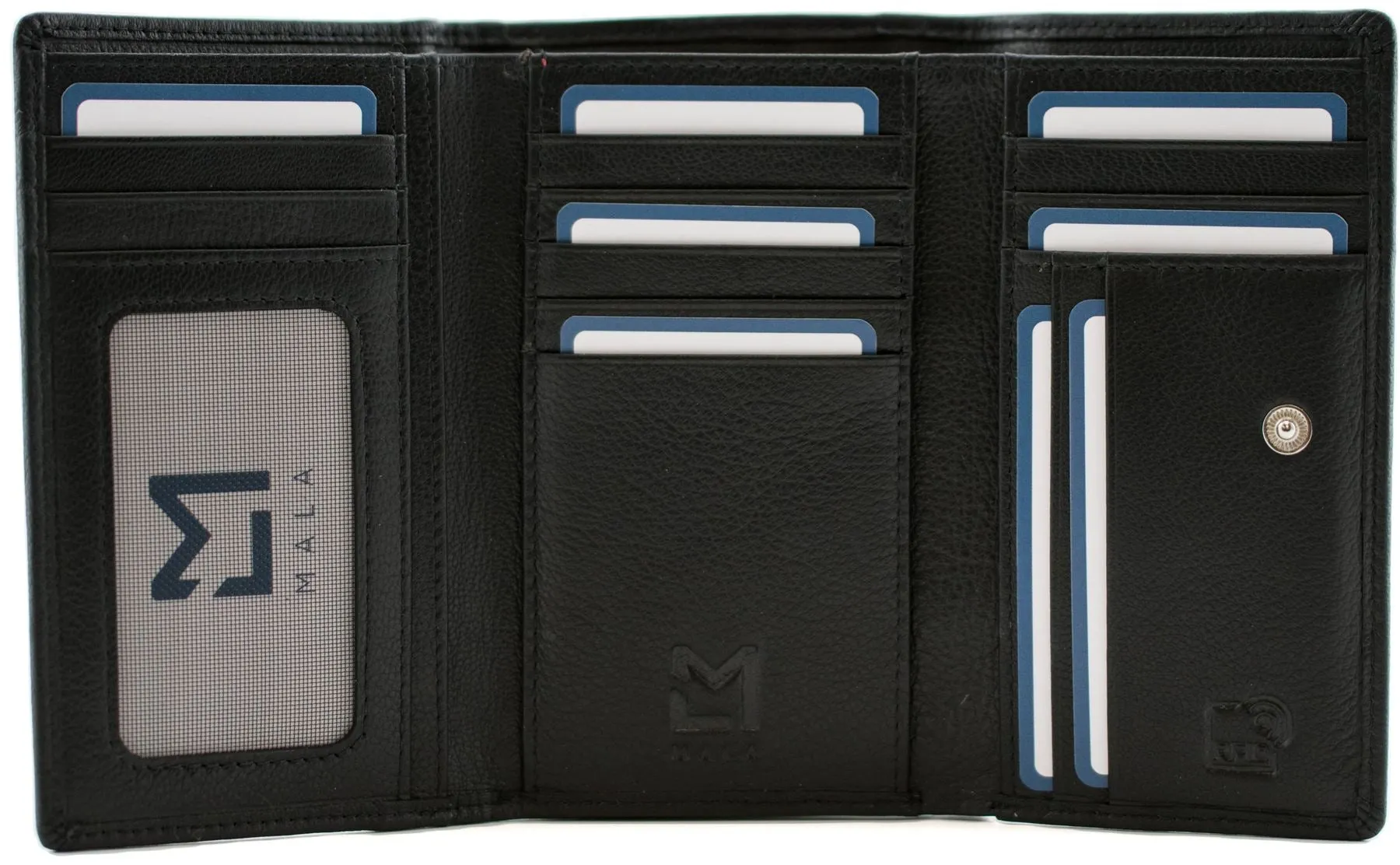 Mala Leather Poppy Collection Leather Tri Fold Purse RFID Blocking 3669_25