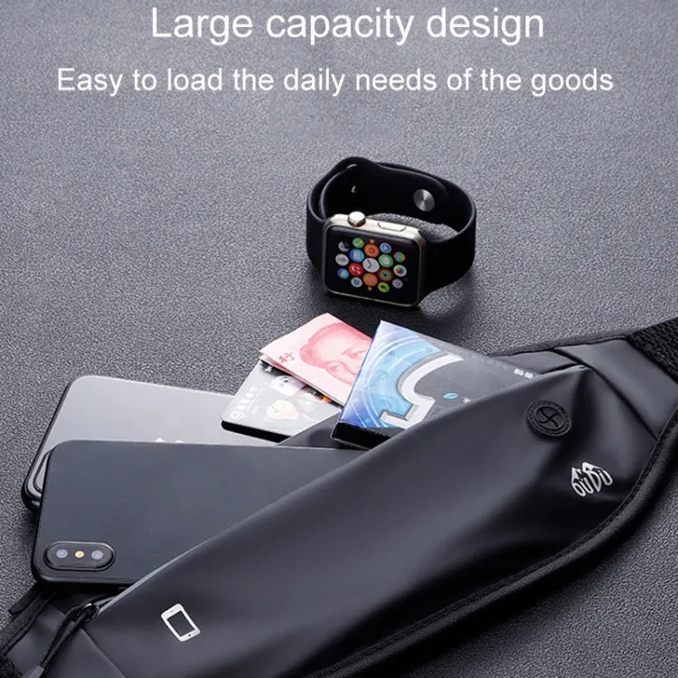 OUDU Outdoor Sports Portable Waist Pack Male And Female Running Waterproof Cell Phone Bag(Black)