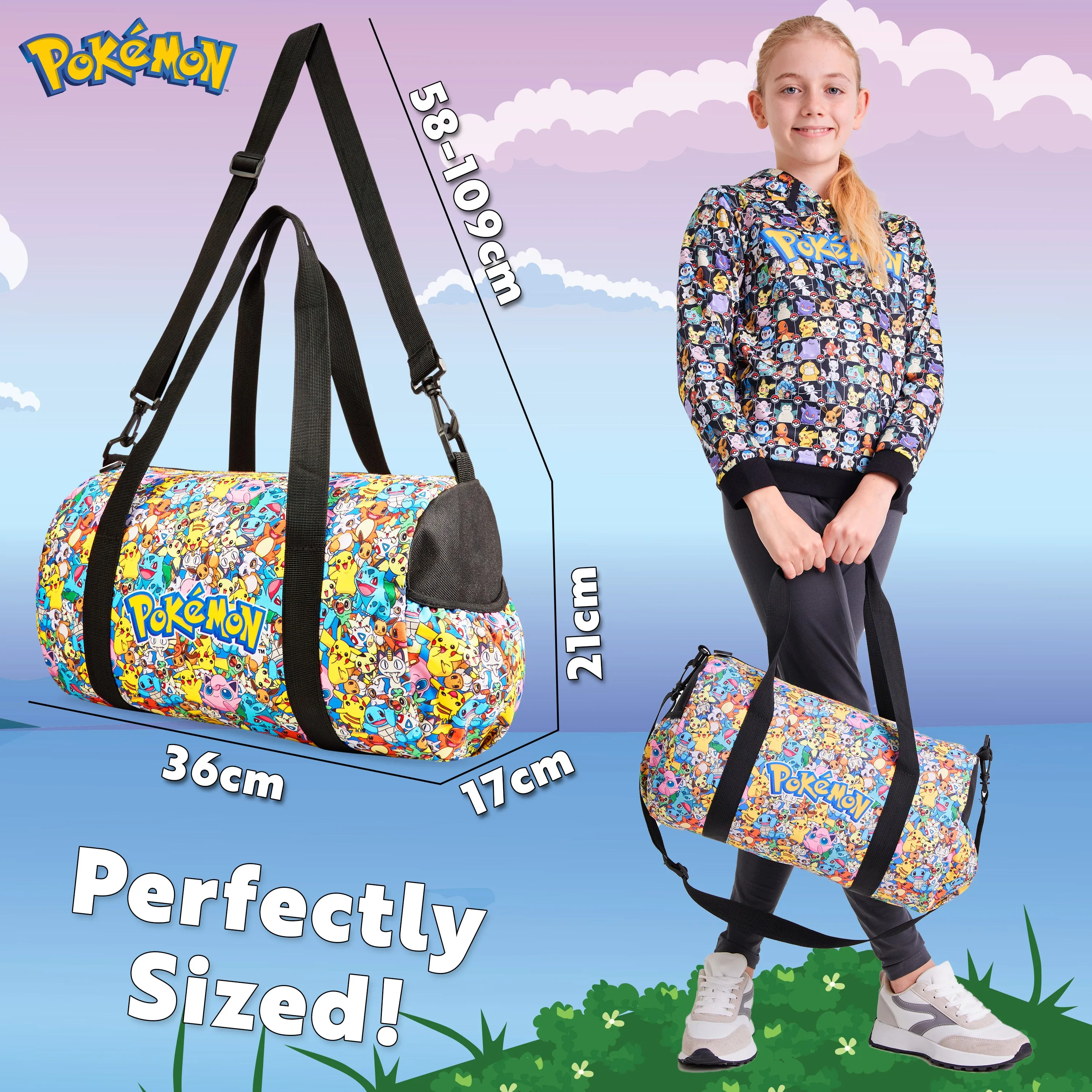 Pokemon Duffle Bag for Kids, Gym Bag or Travel Duffle Bag for Kids