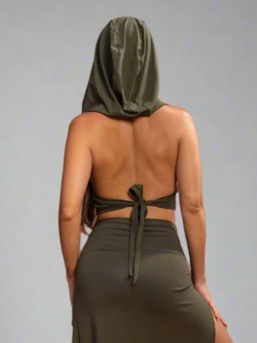 Priestess Hood Top - Forest Jade