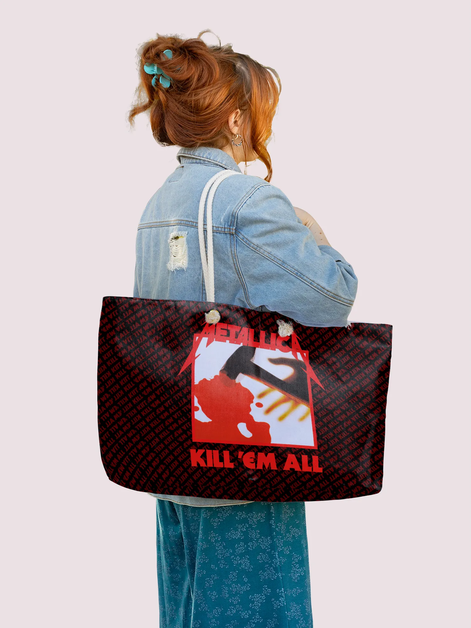 Rocksax Metallica Rope Handled Beach Bag - Kill Em All 2