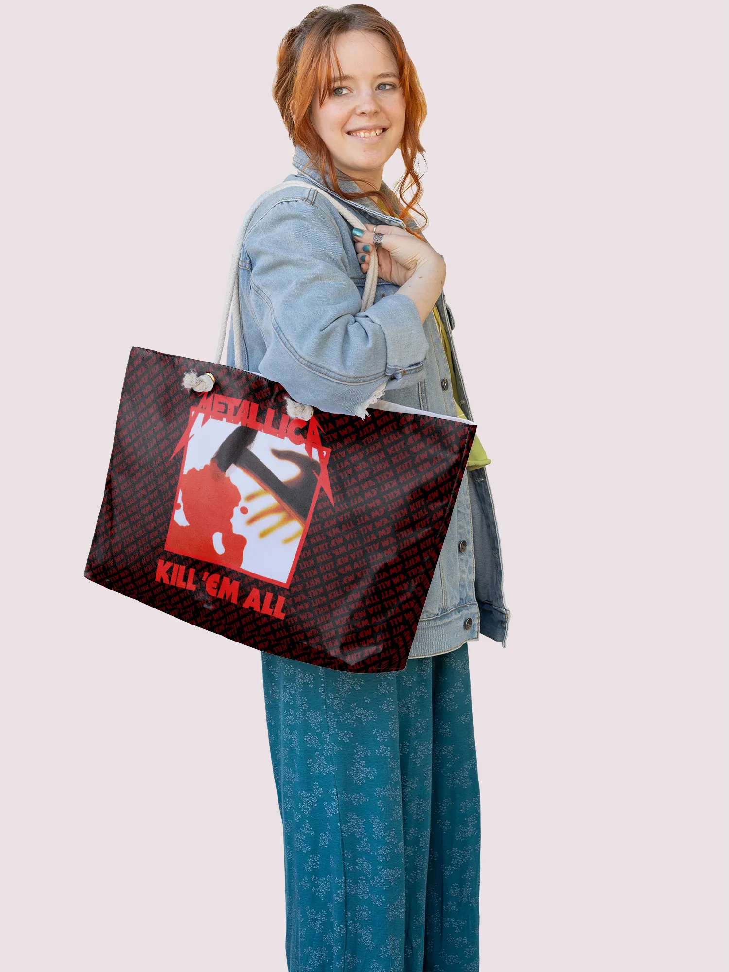 Rocksax Metallica Rope Handled Beach Bag - Kill Em All 2