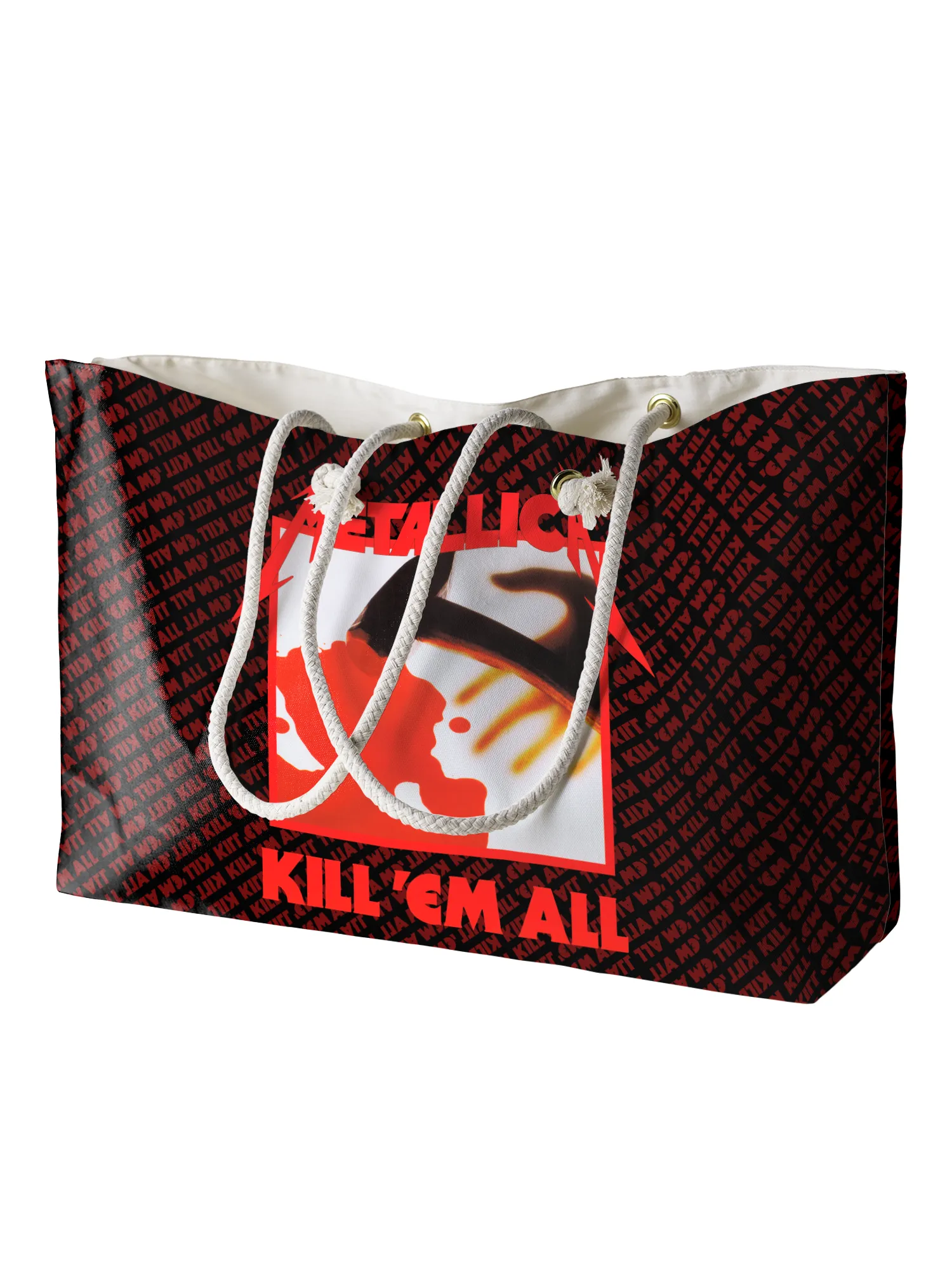 Rocksax Metallica Rope Handled Beach Bag - Kill Em All 2