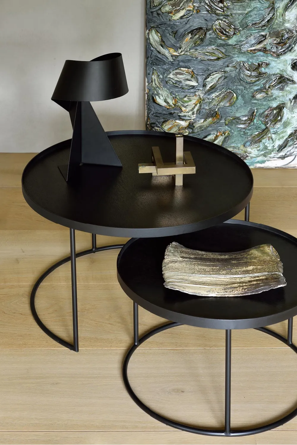 Round Tray Coffee Table set (2) | Ethnicraft