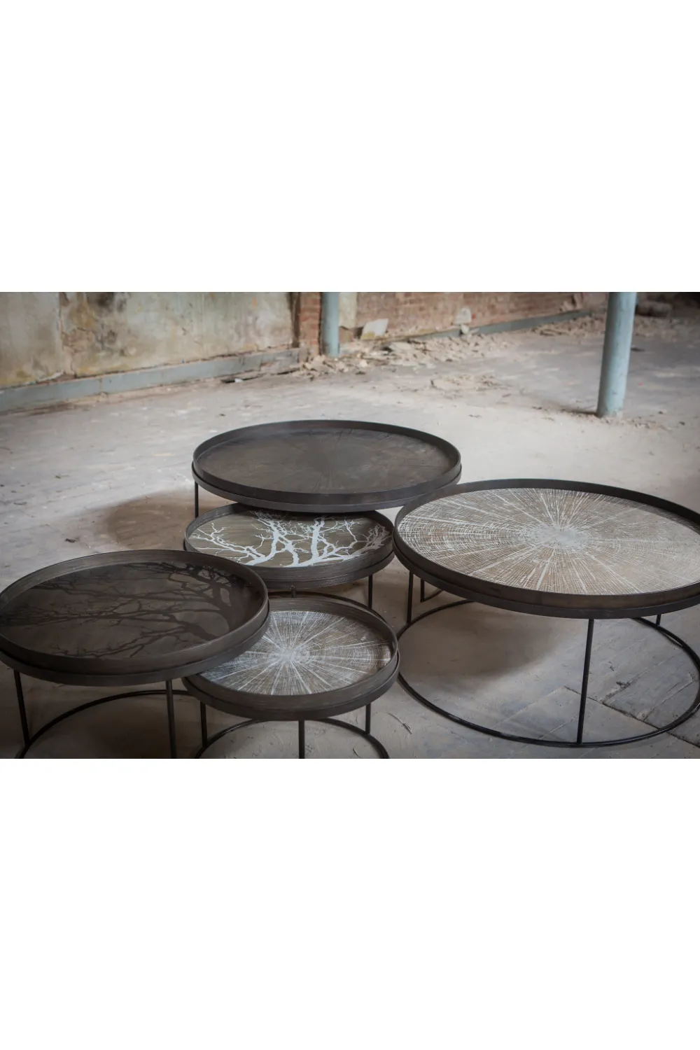 Round Tray Coffee Table set (2) | Ethnicraft