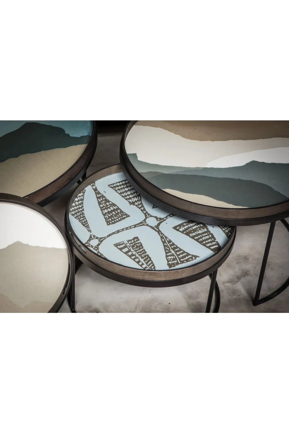 Round Tray Coffee Table set (2) | Ethnicraft