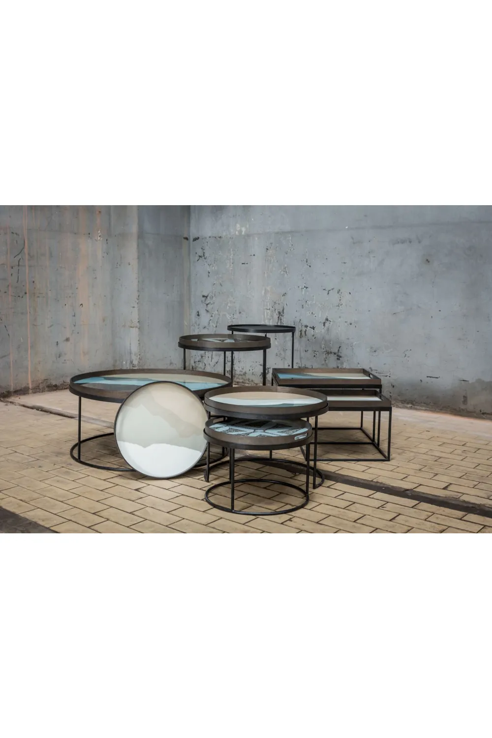 Round Tray Coffee Table set (2) | Ethnicraft