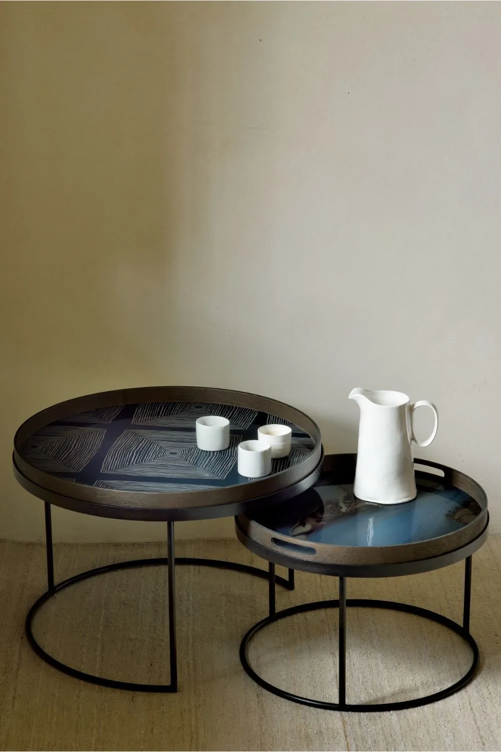 Round Tray Coffee Table set (2) | Ethnicraft