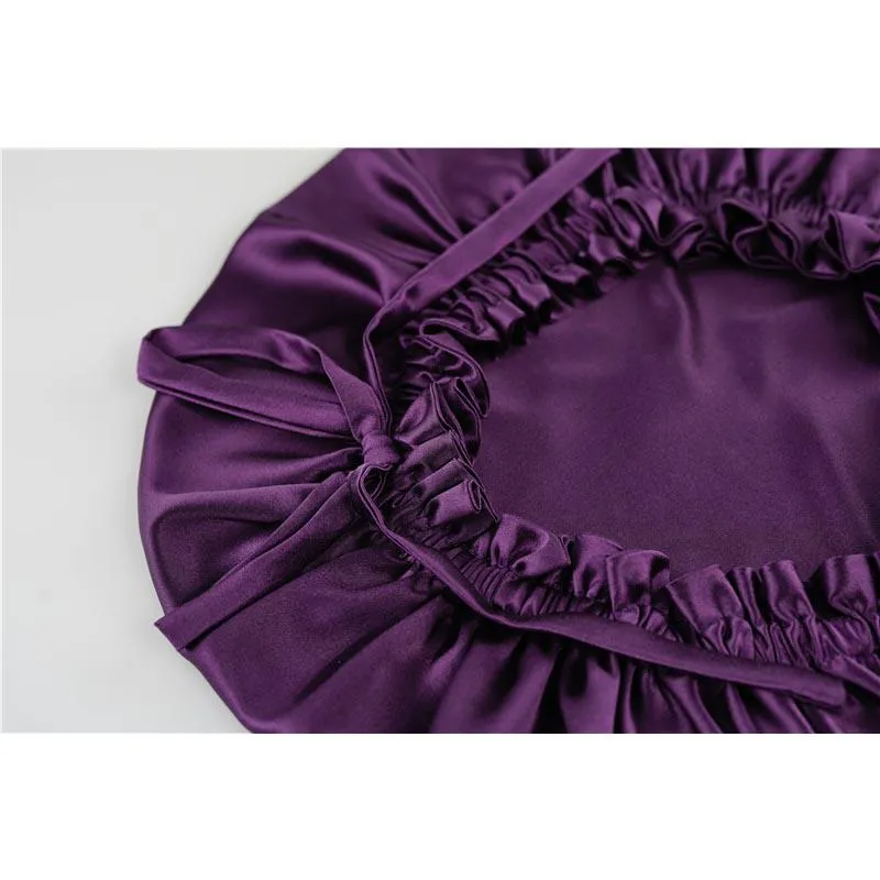 Silk hair cap - Double side - adjustable - Deep Purple