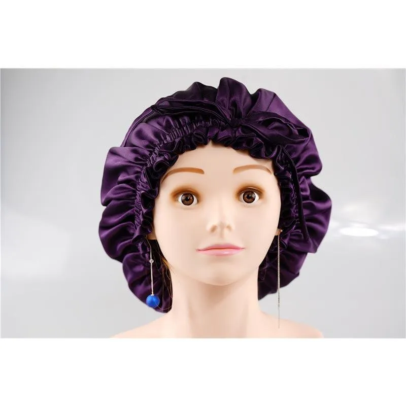 Silk hair cap - Double side - adjustable - Deep Purple