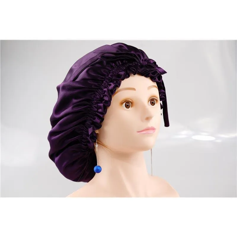 Silk hair cap - Double side - adjustable - Deep Purple