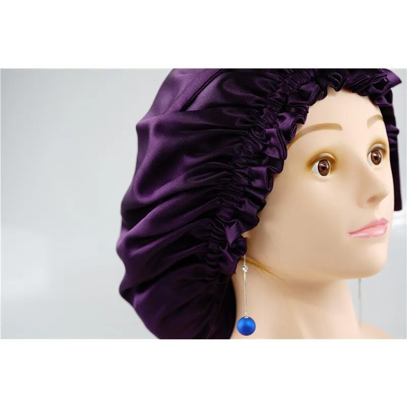 Silk hair cap - Double side - adjustable - Deep Purple