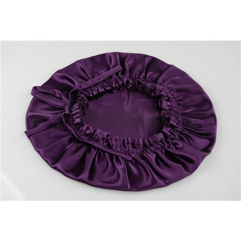 Silk hair cap - Double side - adjustable - Deep Purple