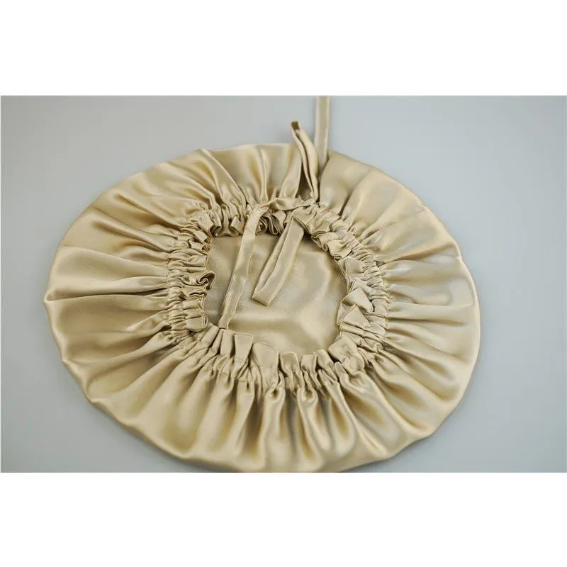 Silk hair cap - Double side - adjustable - Light Beige