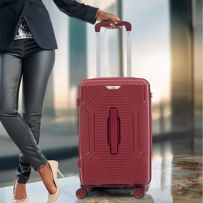 Small 20 inch Cabin Trolley Bag with TSA Lock & 360° Wheels | 3.26 kg | Dark Red