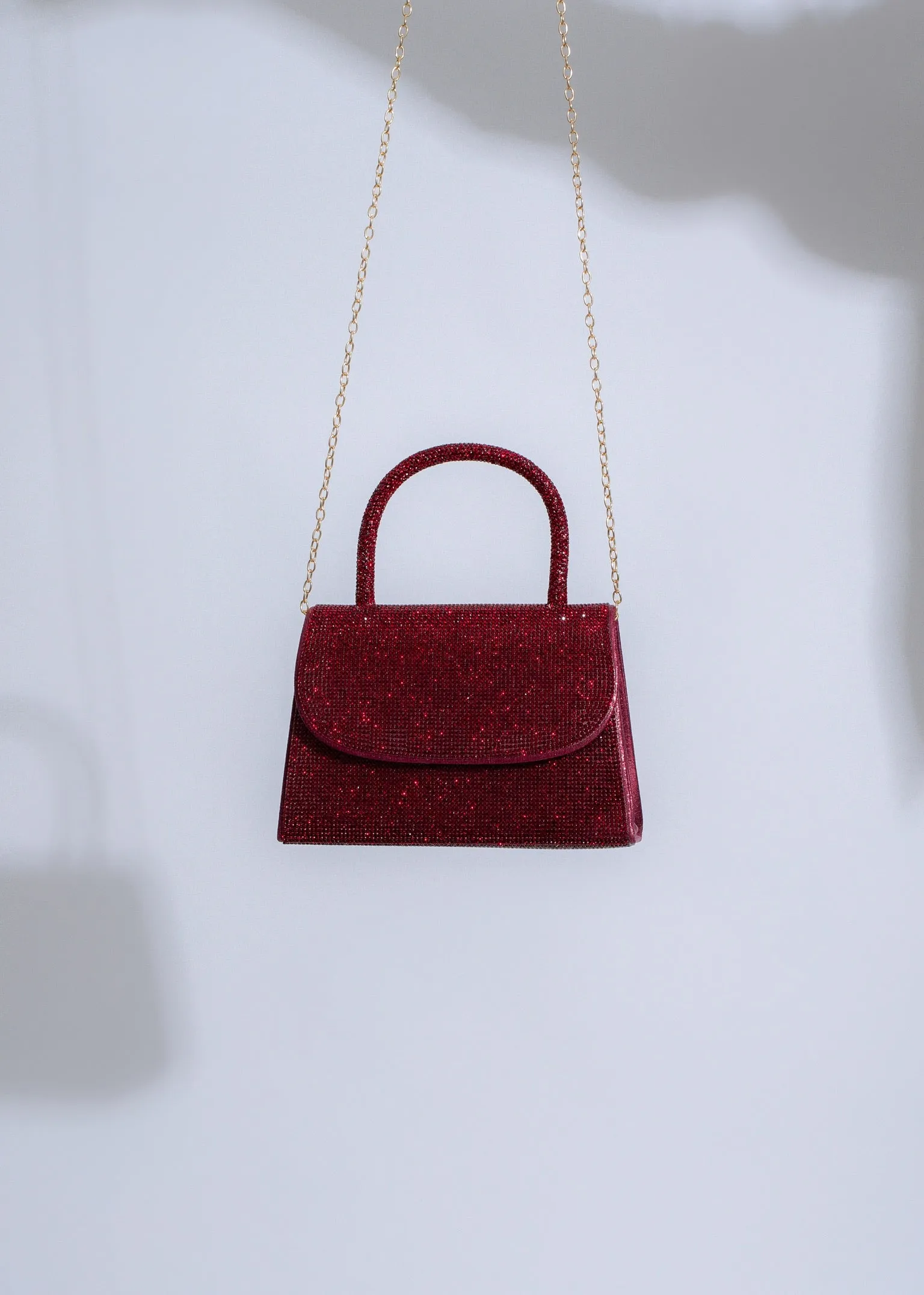 Sparkle Allure Rhinestones Handbag Red