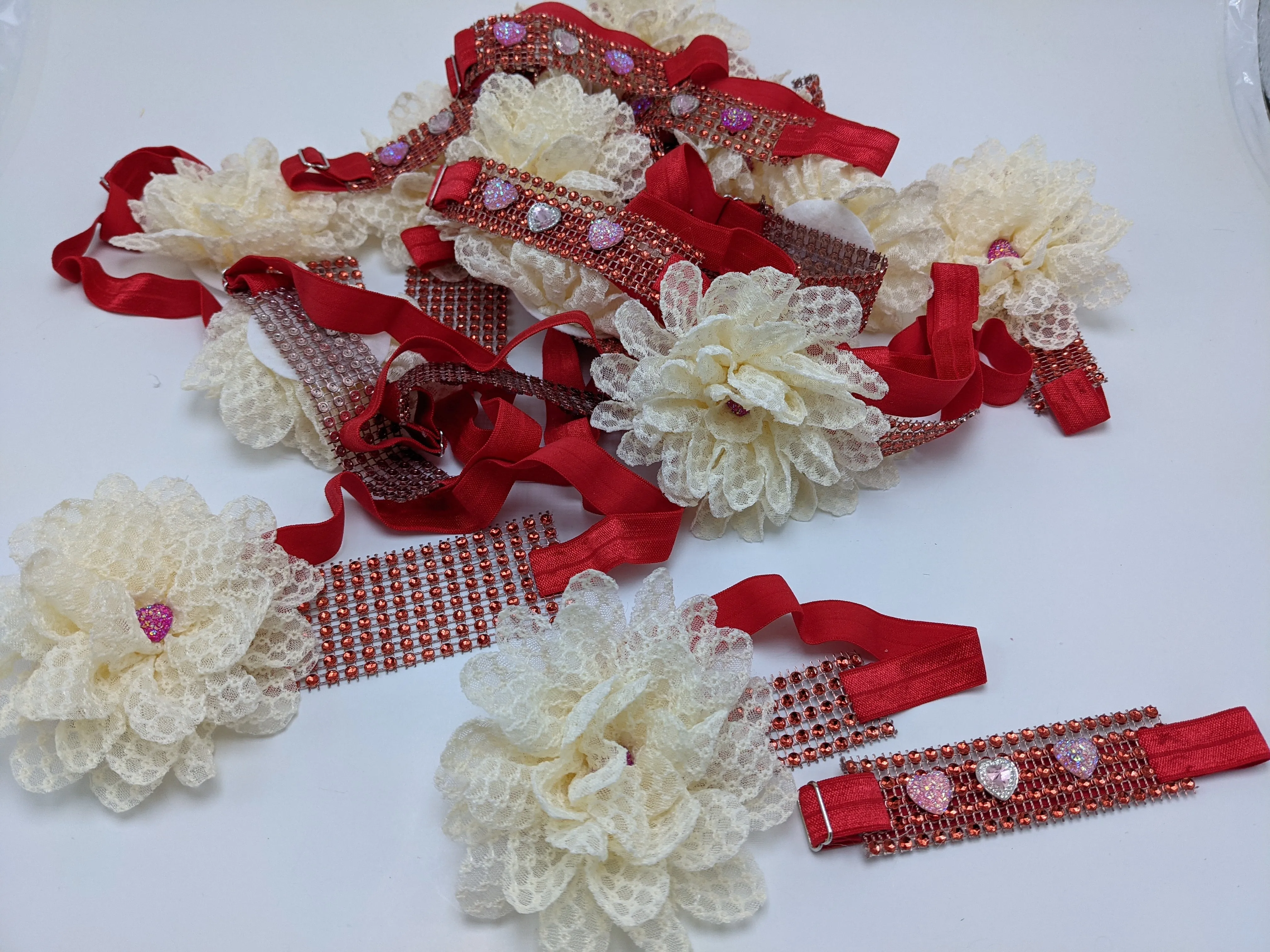 Sparkle Wrap Collars- Flower & Lace mix