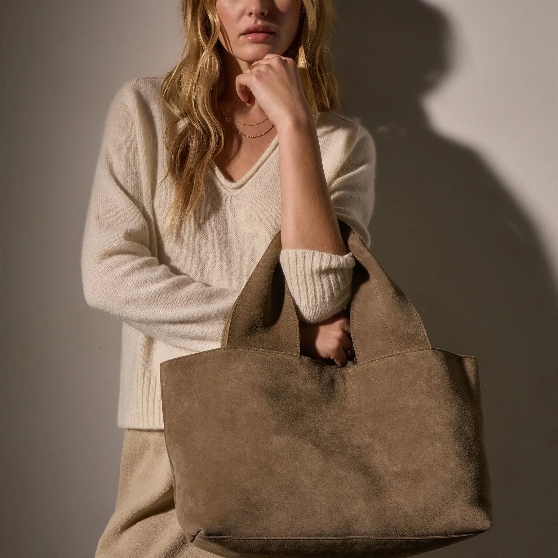 Suede Tote Bag - String