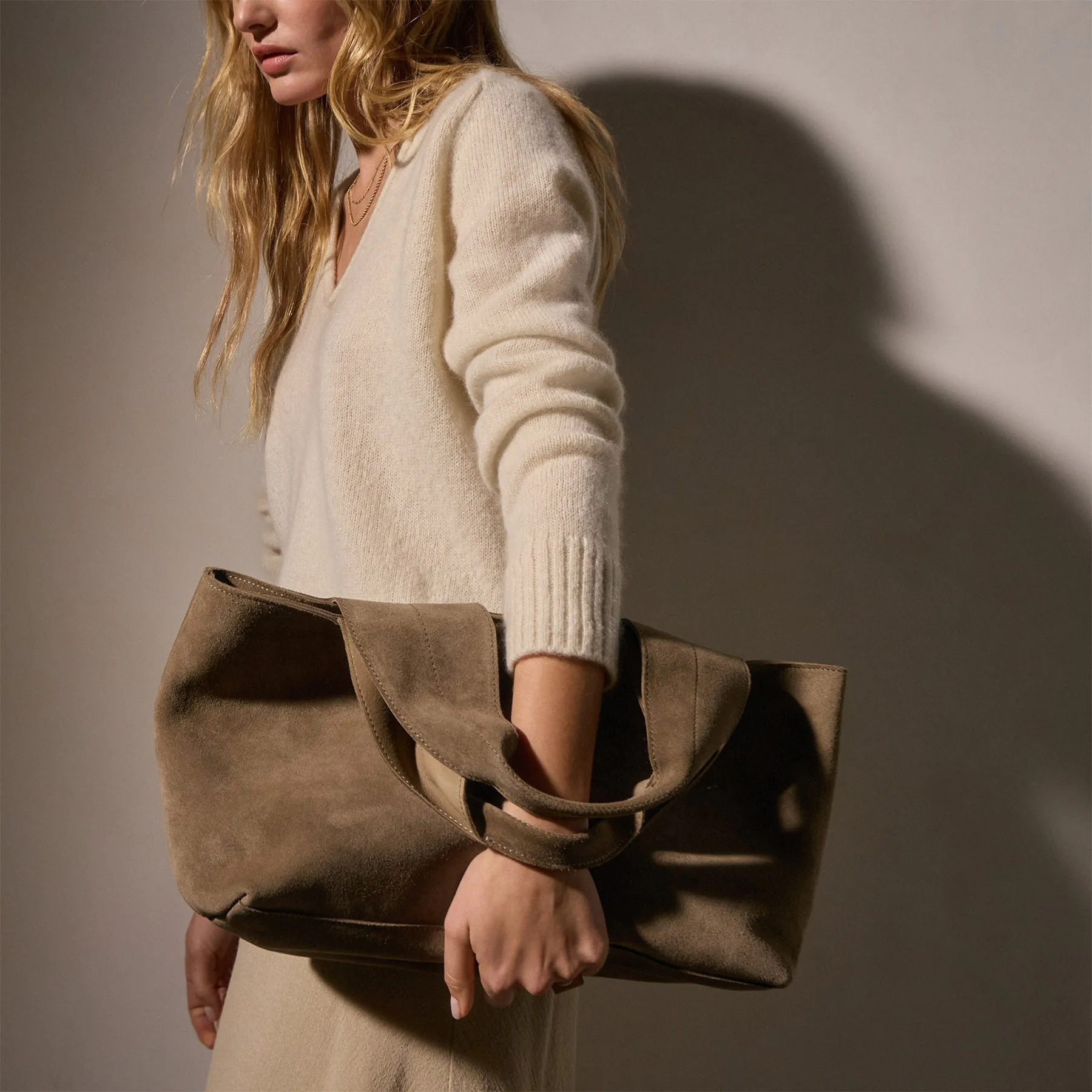Suede Tote Bag - String