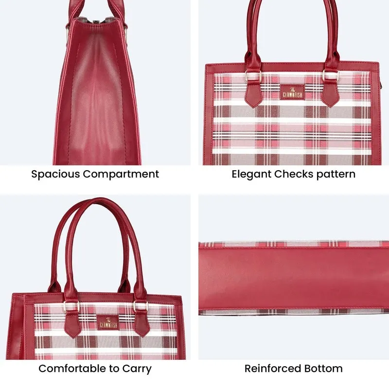 The Clownfish Alvis Handbag - Premium Faux Leather | Stylish Tote | 10L | Alvis Maroon