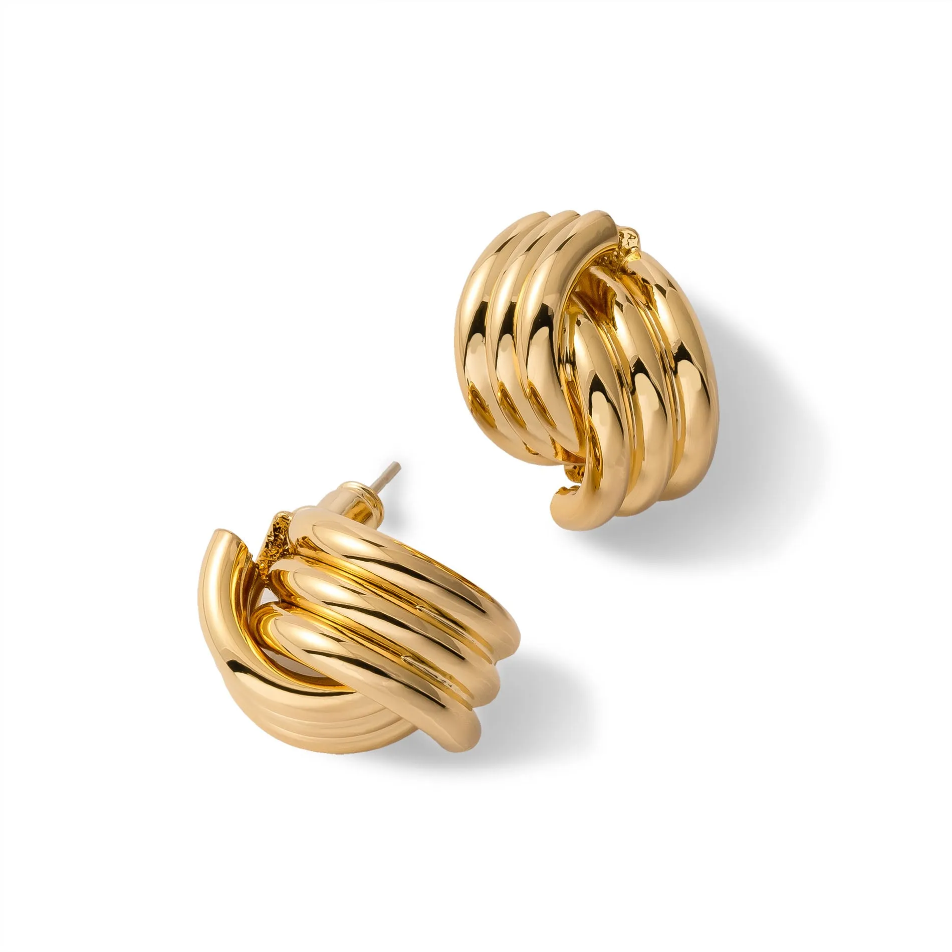 Twist stud earring gold