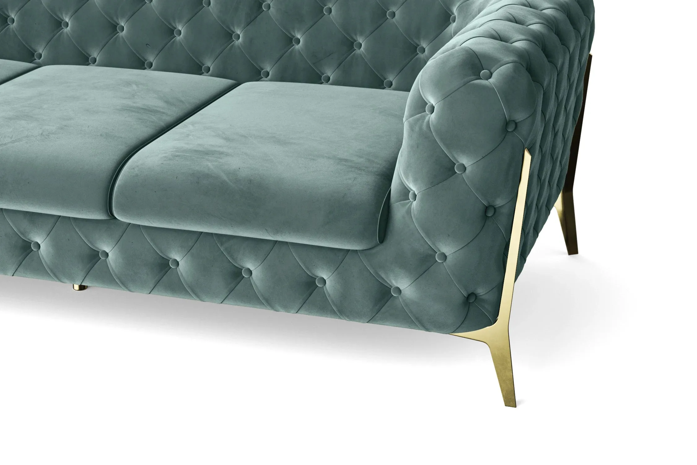 Vito 2 Seater Sofa Teal Velvet