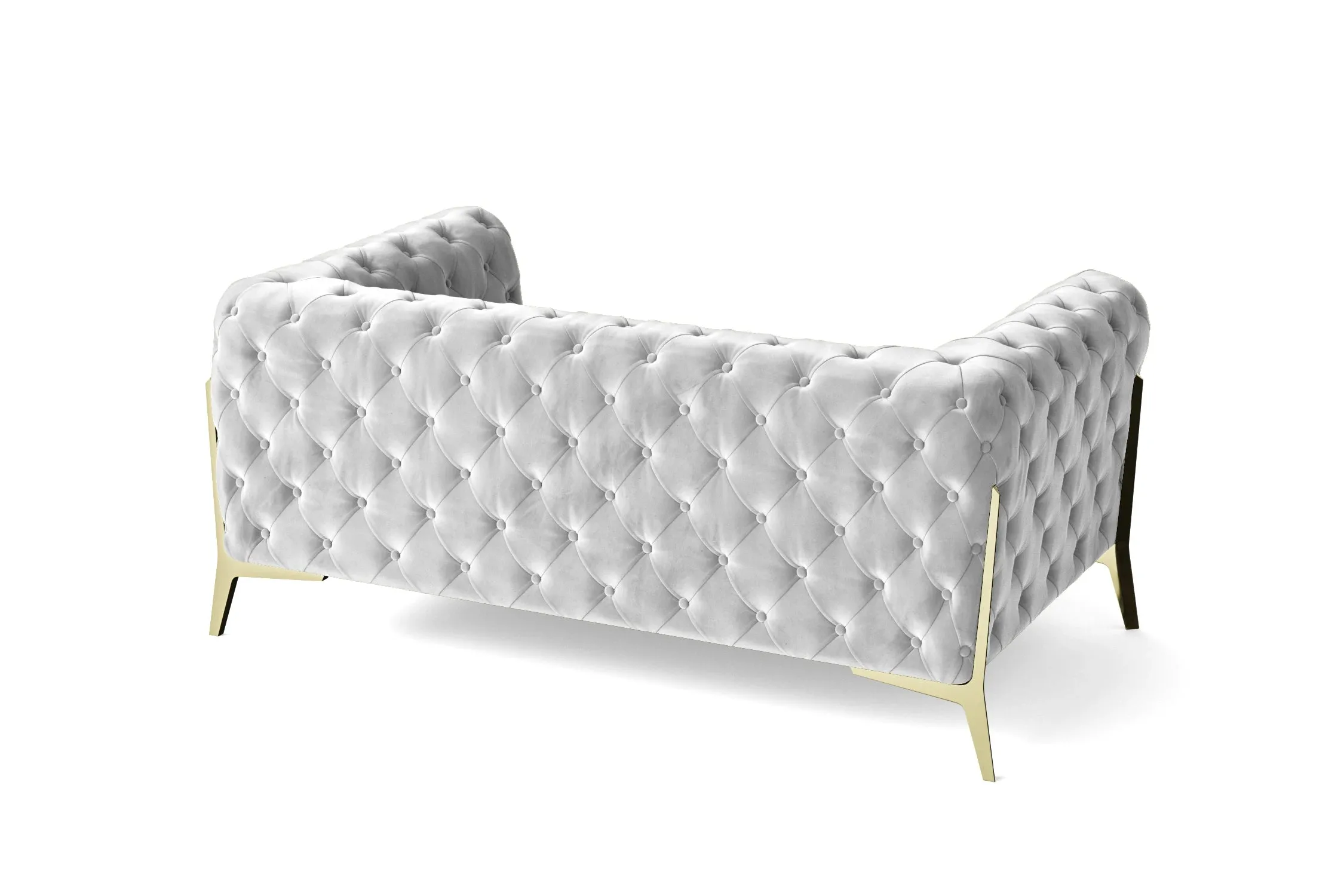 Vito 2 Seater Sofa White Velvet