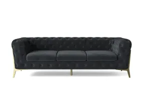 Vito 3 Seater Sofa Dark Grey Velvet