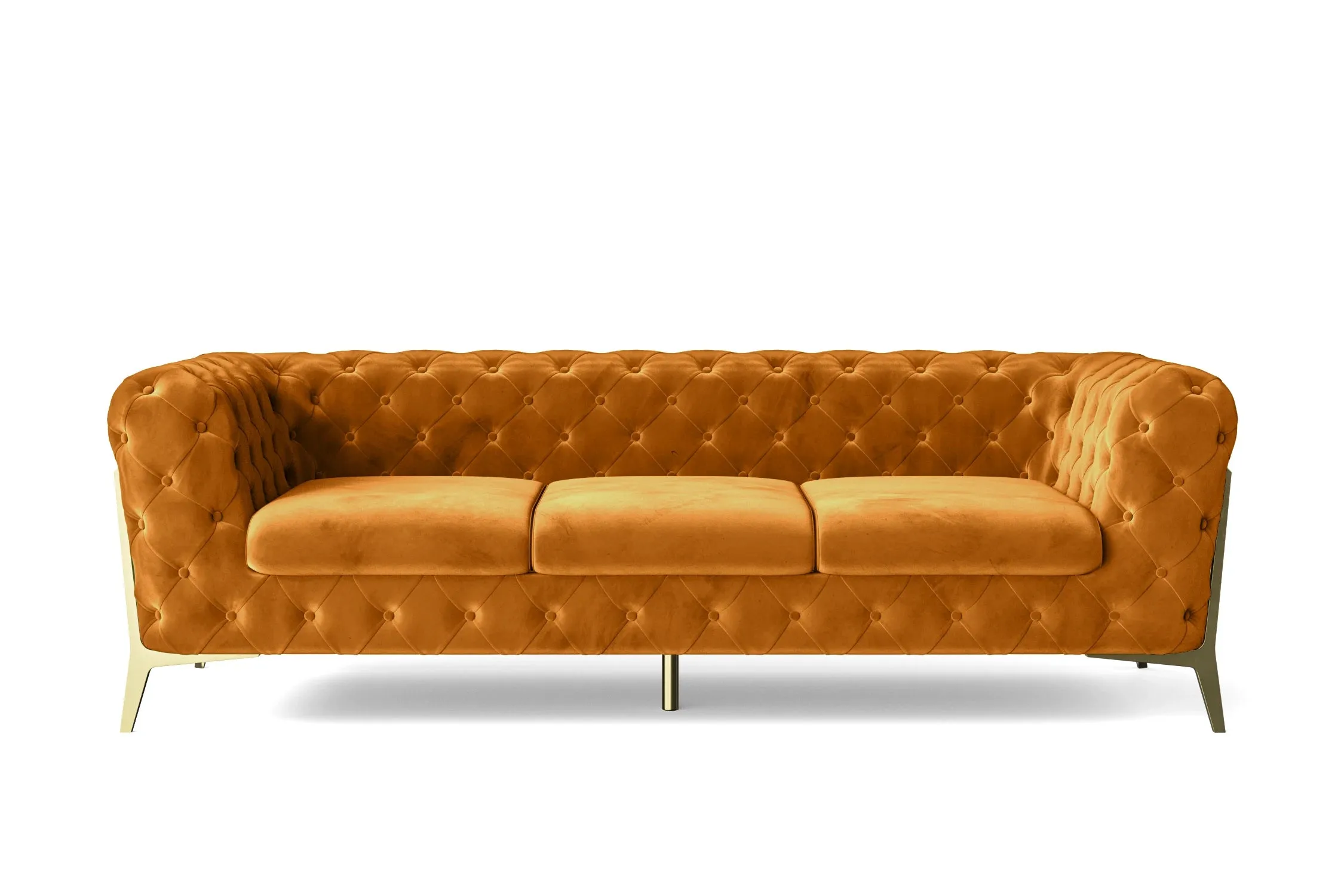 Vito 3 Seater Sofa Gold Velvet