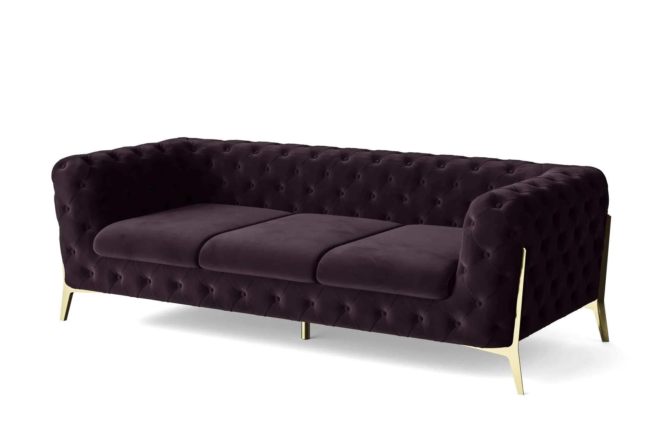 Vito 3 Seater Sofa Purple Velvet