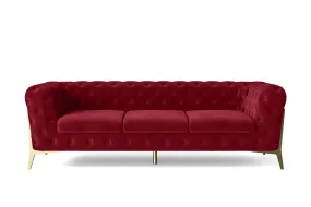 Vito 3 Seater Sofa Red Velvet