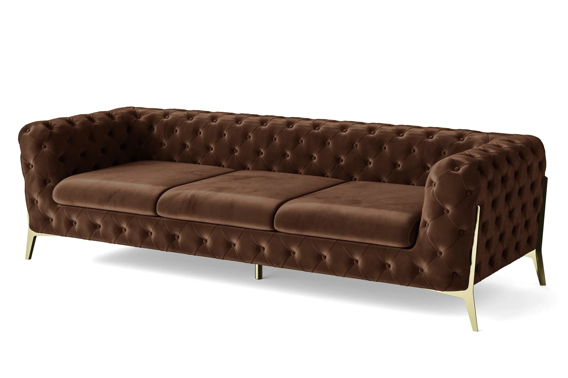 Vito 4 Seater Sofa Coffee Brown Velvet