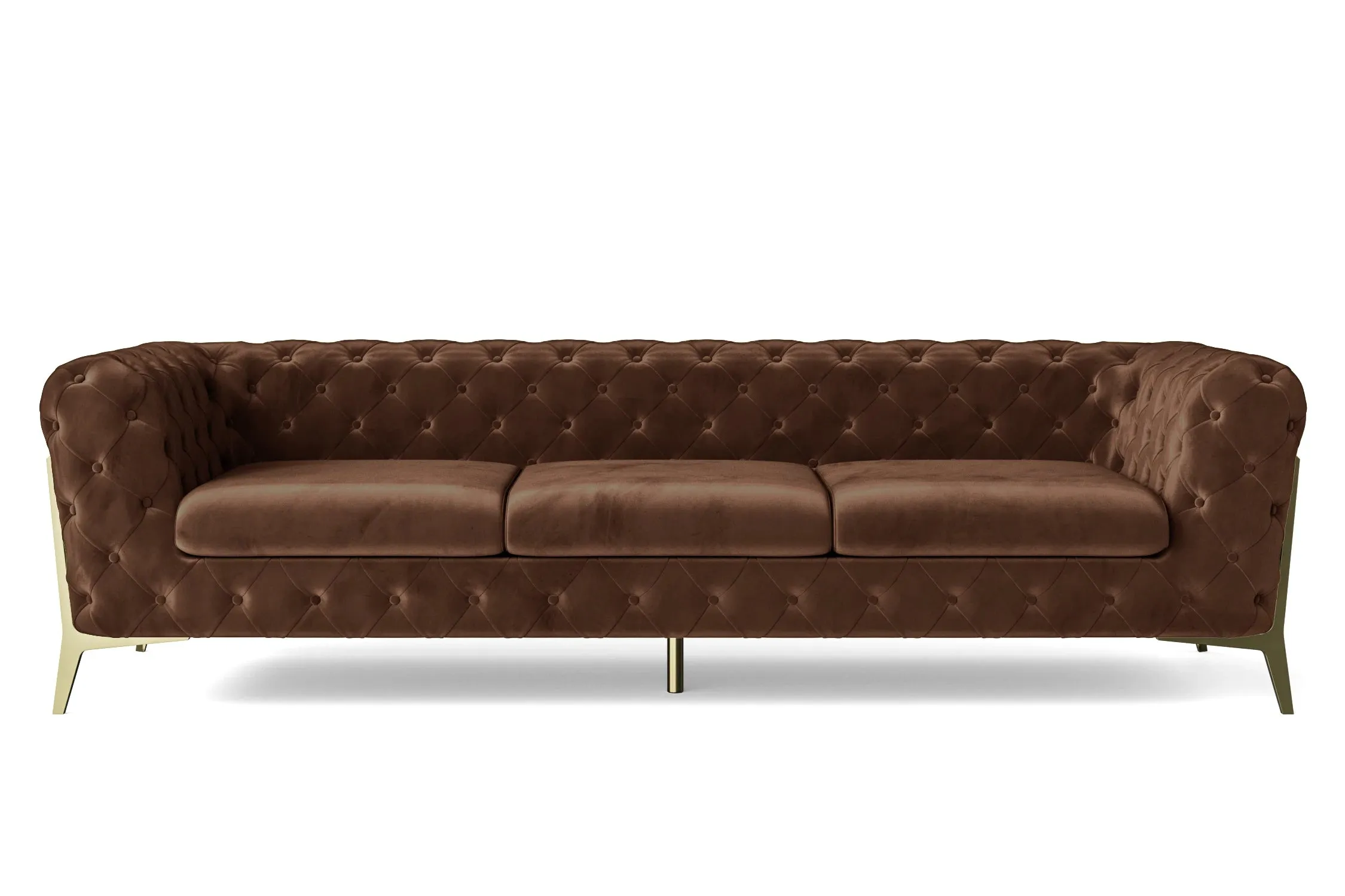 Vito 4 Seater Sofa Coffee Brown Velvet