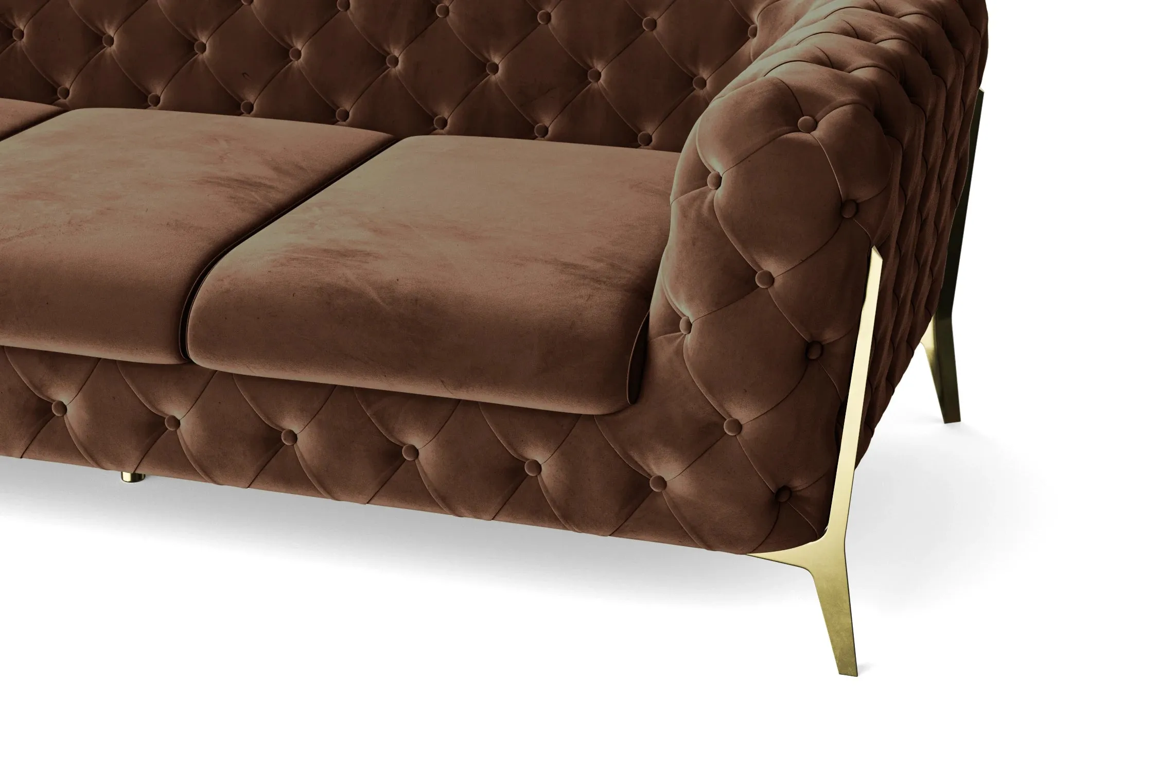 Vito 4 Seater Sofa Coffee Brown Velvet