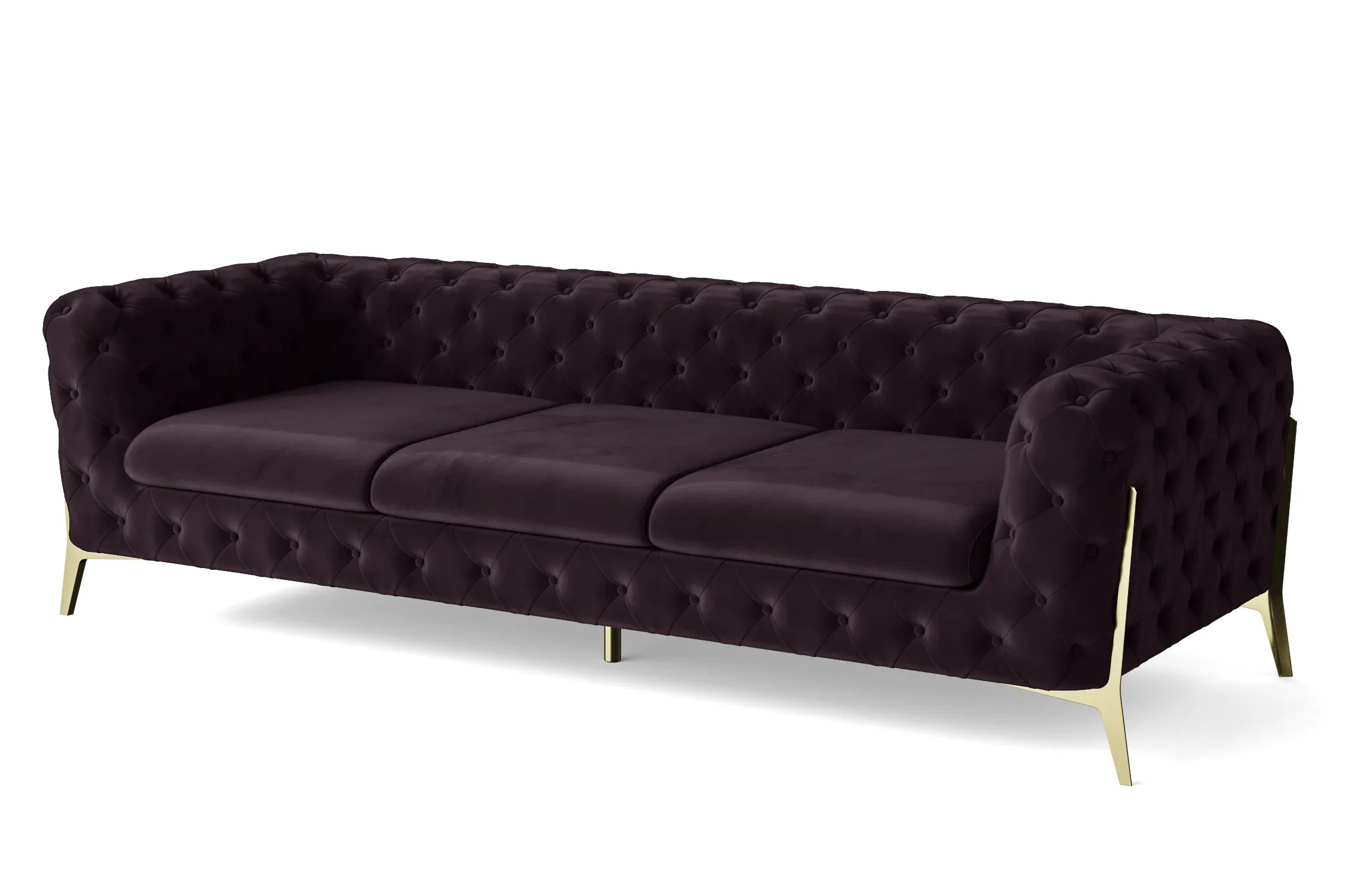 Vito 4 Seater Sofa Purple Velvet