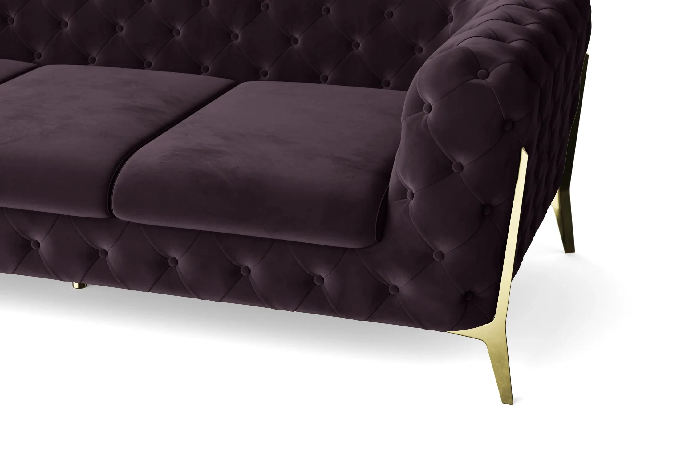 Vito 4 Seater Sofa Purple Velvet